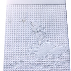 Bubba Blue Embroidered Cot Waffle Blanket