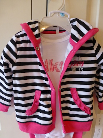 DKNY Girl’s Striped Snapsuit Set