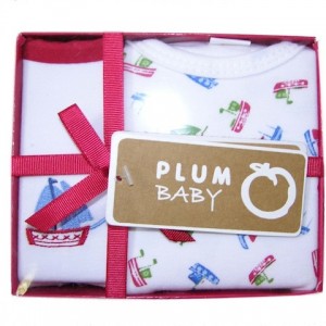 Plum Baby T-shirt and Bib set