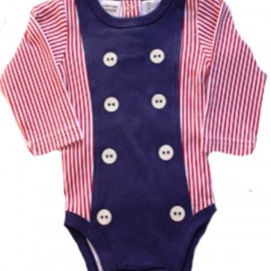 Sooki Baby Navy/Red L/S Snapsuit