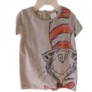 Cat In The Hat Grey T-shirt by Dr. Seuss