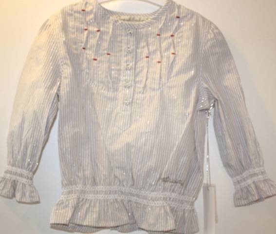 Fresh Baked Silver Striped L/S Blouse